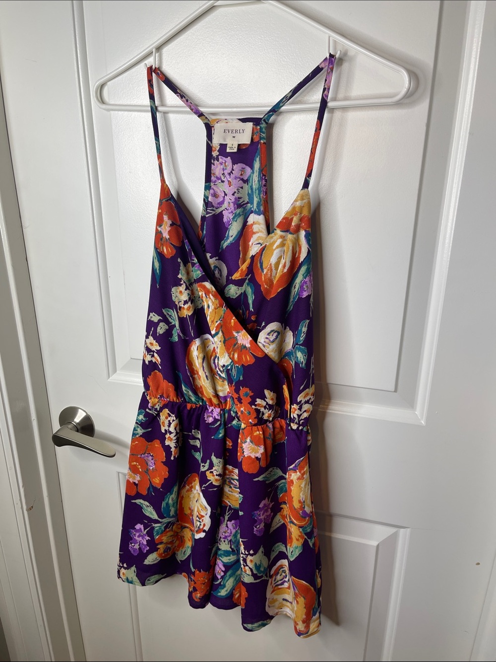 Everly purple floral romper size small